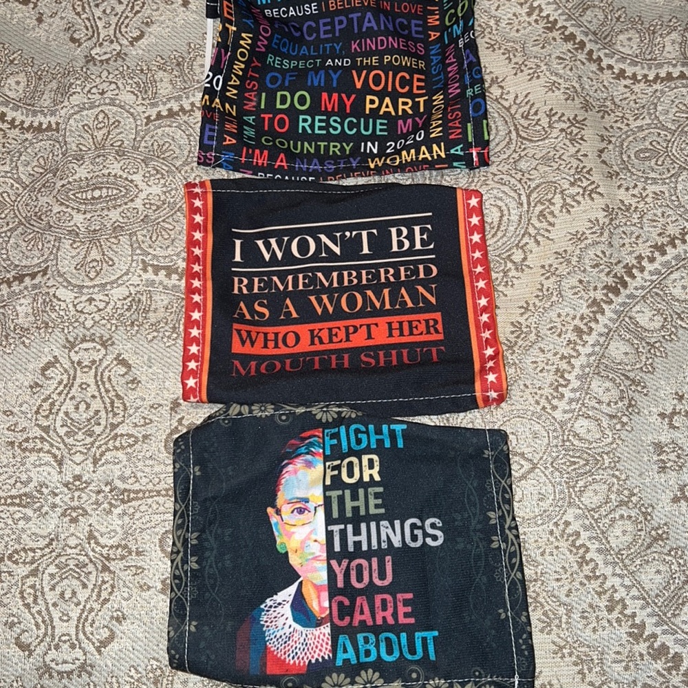 Three Feminist movement new masks RBG Ruth Bader Ginsburg